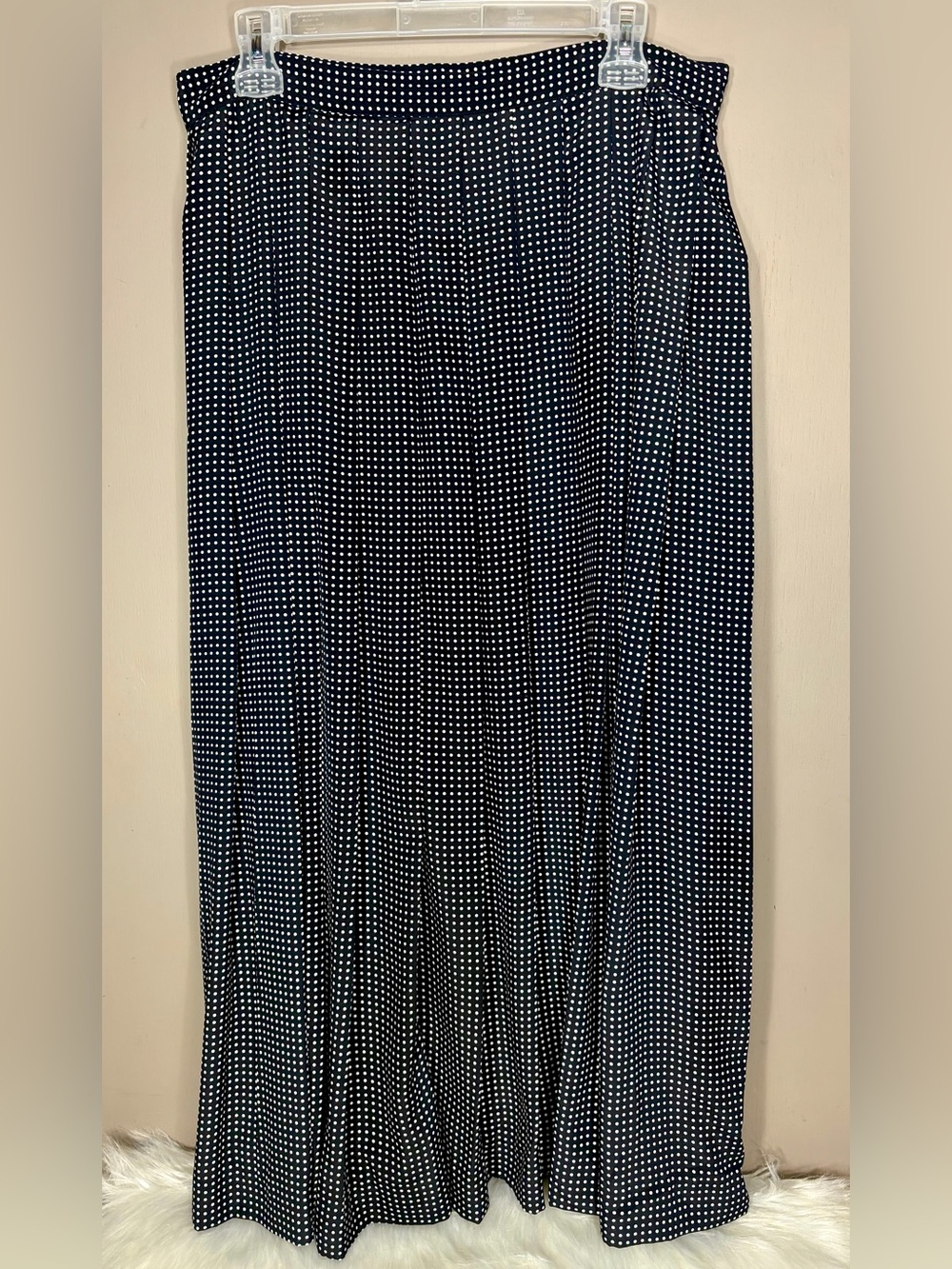 PORTS INTERNATIONAL Navy Polka Dot Maxi Skirt
